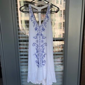 White Floral Flowy Beach Dress